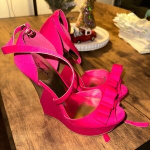 Pink Ankle Strap Stilettos
